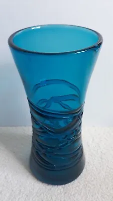 Buy Whitefriars Glass Vase Geoffrey Baxter Random Strapping Blue 7.1/2  • 150£