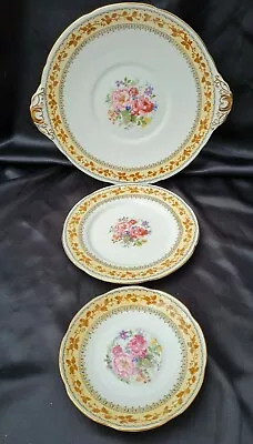 Buy Adderley Ware  CAKE PLATE, SIDE PLATE AND SAUCER - Rockingham • 10.99£