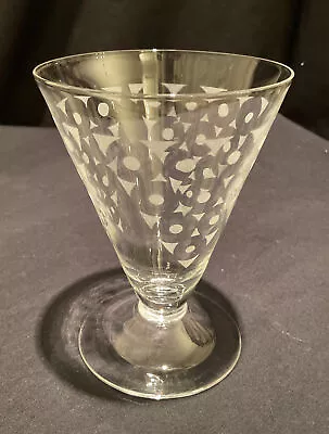 Buy Vintage Art Deco Etched Glass Tumbler Bar Cocktail Wine Liqueur Party Drink Fun • 17.50£