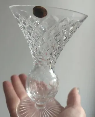 Buy Tyrone Crystal Cut Glass Vase, Dalriada Design, Sticker **VGC** Height 5.5 Inch • 12£