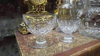 Buy 2 Antique Great Glasses A Wine And Eau Globe Balloon Baccarat Crystal Epok 1950 • 30.73£