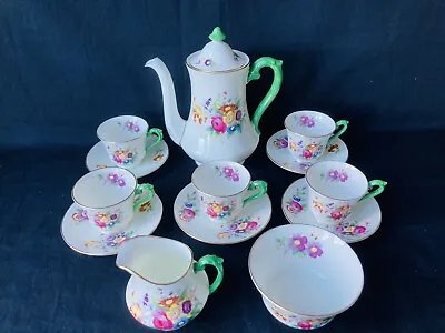 Buy Antique ,c1900 ,George Jones ,Crescent China Coffee Service ,Hand Painted Floral • 165£