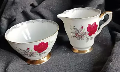 Buy Royal Stafford  Roses To Remember  Vintage China Sugar Bowl & Milk Jug • 5£