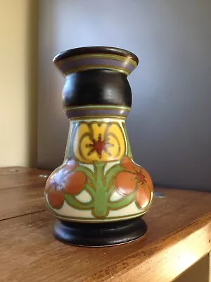 Buy Antique Hand Painted Gouda 127 Acheron Plazuid Vase 501 Floral Dutch Art Pottery • 45£