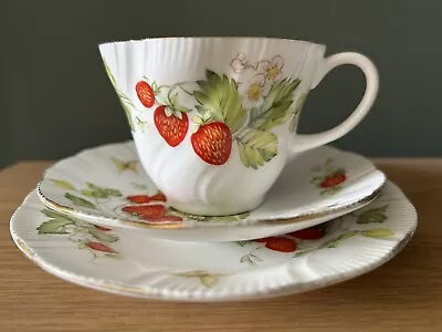 Buy Queens Rosina Bone Chine Virginia Strawberry Trio Cup Saucer And Side Plate • 10£