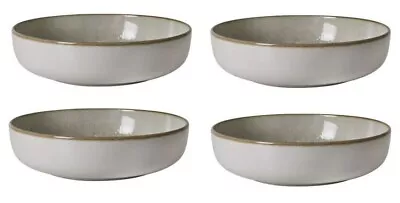 Buy 4x Stoneware Pasta Bowls Deep Dessert Dinner Plates 18cm Neira • 24.60£