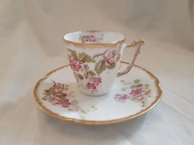 Buy Antique J. R. LIMOGES France- 1809 - Tea Cup & Saucer -Bone China  & Handpainted • 18£