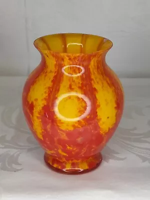 Buy Antique Franz Welz Bohemian Art Glass Vase Marked Czechoslovakia • 21.10£