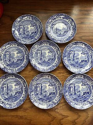 Buy Vintage Spode Italian Saucers/ Cake / Side Plates  Blue & White Collectible • 24.95£