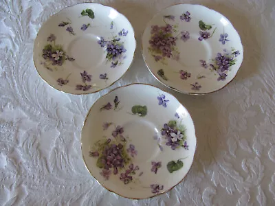 Buy Hammersley Victorian Violets-England-Bone China- Set Of 3 Saucers - 5 1/4  • 24.45£