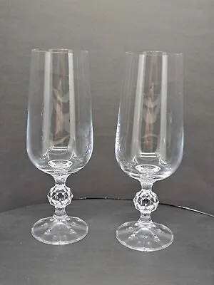 Buy VINTAGE Bohemia Crystal Champagne Glasses Flutes CLAUDIA Prism Ball Stem • 15.34£