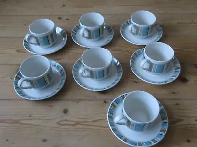 Buy Set Of 7 Vintage Broadway Stylist Tableware Midwinter England Cups & Saucers • 39£
