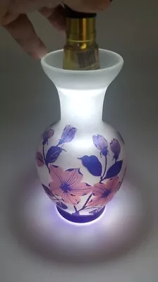 Buy Vintage French Art Glass 3color Purple Pink White Satin Cameo Vase 8  Signed • 330.12£