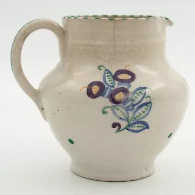 Buy Poole Pottery Jug Floral Decorations Unknown Pattern , England 1930s • 18£