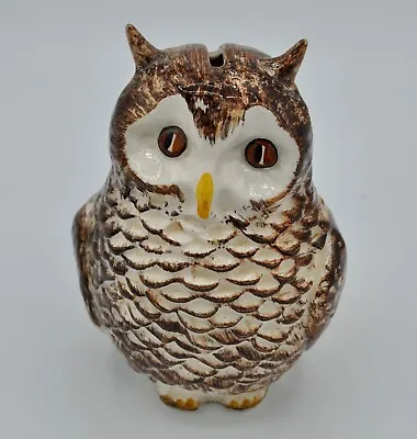 Buy Vintage Toni Raymond Pottery Of England Brown White Owl Coin Bank Circa1960/70 • 42.83£