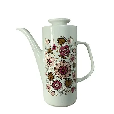 Buy Vintage J&G Meakin Filigree 1969 Coffee Pot Pink Flowers • 15.99£