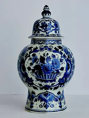 Buy Delft Baluster Shaped Ginger Jar Lidded Vase - Hand Painted Excellent • 159.91£