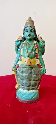 Buy Vintage Lord Maha Vishnu Old Pottery Terracotta Mud Clay Figure Idol Statue G3 • 118.98£