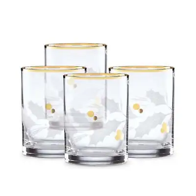 Buy Holiday™ Gold Double Old Fashioned 4-piece Glass Set • 57.49£