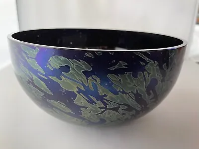 Buy Vintage Royal Brierley Studio Irridescent Art Glass Bowl In Black • 40£