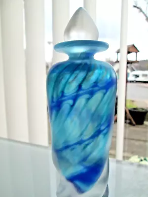 Buy PETER LAYTON (Authenticated) 'Lapis' LGW Scent Bottle British Studio/Art Glass. • 135£