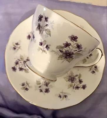 Buy Duchess Bone China Tea Cup And  Saucer Violets Woodside Pattern Made In England • 14.47£