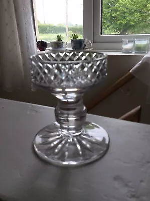 Buy Cut Crystal Glass Knoped Candl Holder • 20£