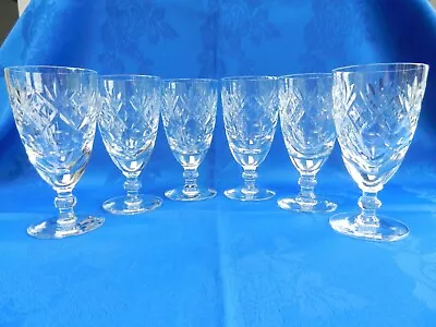 Buy Royal Doulton Crystal Georgian Cut Goblet Wine Glasses X 6 Signed • 69.99£