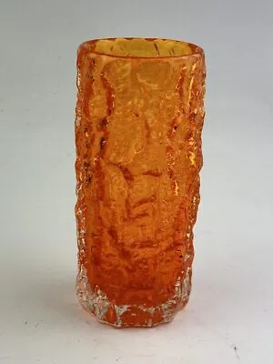 Buy WHITEFRIARS TANGERINE Bark Vase By Geoffrey Baxter, 19cm, MEDIUM Size. 1960s. • 135£