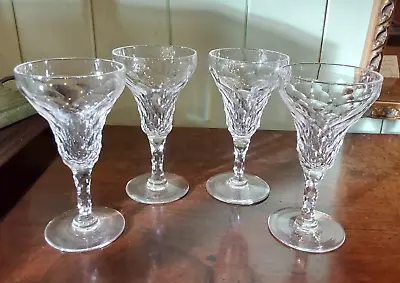 Buy Fine Set 4 Vintage Cut Glass Crystal Wine /port / Sherry  Glasses • 45£