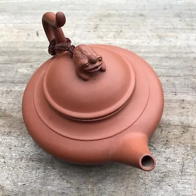 Buy MINIATURE CHINESE YIXING TEAPOT  TOAD SHAPED KNOB LID AND SEAL MARK ON BASE 13cm • 48£