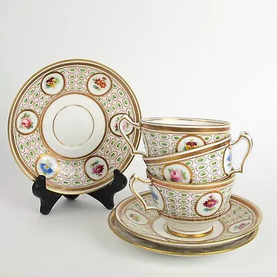 Buy A1583 By CROWN STAFFORDSHIRE Antique 3 Sets Of Cups & Saucers 6pieces FLAWS • 89.99£