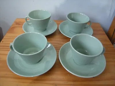 Buy Four X 1940's/50's Wood's  Beryl Ware  Cups & Saucers. • 14.99£