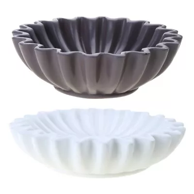 Buy Chic Fluted Ruffle Scalloped Bowl Desktop Jewelry Tray Exquisite Ornament • 15.92£