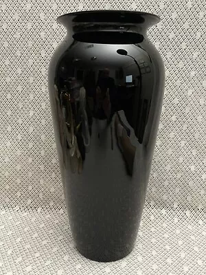 Buy Vintage Black Amethyst Glass Vase 11.75  ~ Mid-Century Modern Classic ~ Rare! • 55.03£