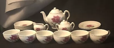 Buy 16-pc Antique Porcelain Moss Rose Miniature Tea Set Japan • 96.05£