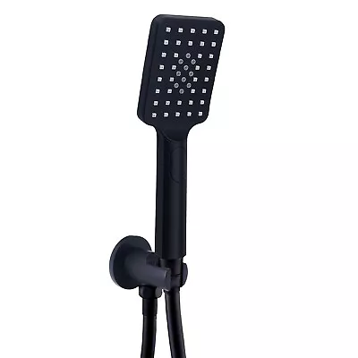 Buy Matte Black Square 3 Modes Handheld Shower Head 1.5m Hose Wall Connector Holder • 59.40£