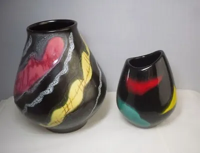 Buy 2 X Vintage Retro German Vases Veb Haldensleben (3164) & Zell Schmider (4264/2) • 19.99£
