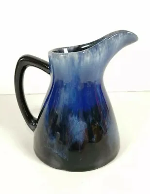 Buy BMP Blue Mountain Pottery Jug Made In Canada Blue & Black Glaze • 6£