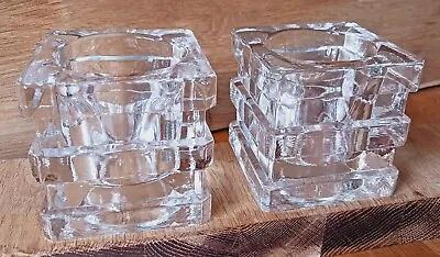 Buy Candle/ Tealight Holders Heavy Glass X 2 • 7.95£