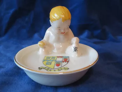 Buy Arcadian Crested China Baby In Round Bath With Wasp On Knee - Beer • 13£