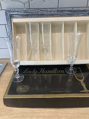 Buy Lady Hamilton Bohemian Crystal Champagne Flutes  • 35£