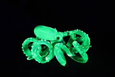 Buy Uranium Glass Octopus Pendant Uranium Vaseline Glass Figurine Octopus Glass UV • 137.52£
