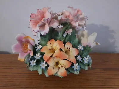 Buy Vintage Capodimonte Large Flower Bouquet Basket LTD Numbered 1991- 1/500 • 236.22£