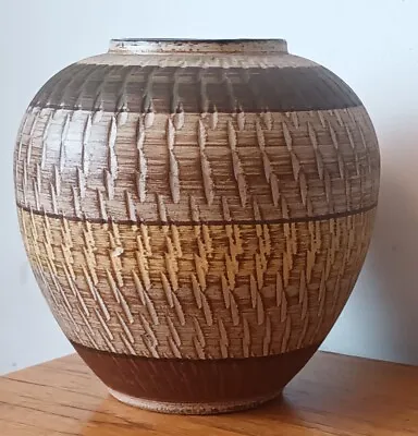 Buy Vintage Mid Century Modern Dumler & Breiden 'Dee Cee Pottery' Sgraffito Vase • 14.99£