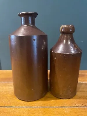 Buy 2 Brown Vintage Stoneware Bottles - Perfect For Wedding Or Home Decor • 10£