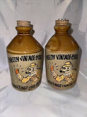 Buy Vintage Cornish Scrumpy Small Stoneware Jug Flagon Bottle Creedy Cider X2 • 9£