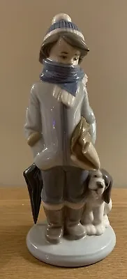 Buy Lladro Winter Boy With Dog Figurine 5220 • 40£