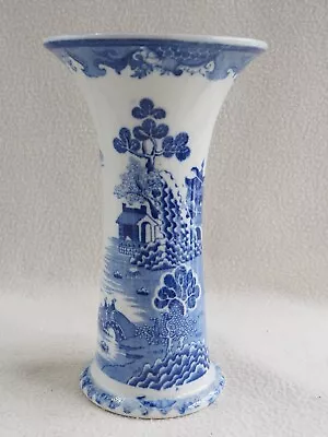 Buy Masons Ironstone Blue & White Willow Pattern Tall Elegant Vase • 9.99£