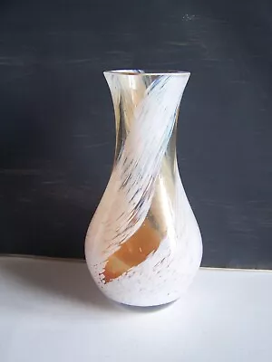 Buy White & Peach Glass Vase. Possibly Caithness • 7.50£